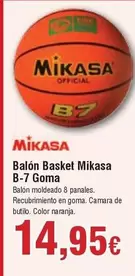 Oferta de Balon Basket Mikasa B-7 Goma por 14,95€ en Froiz