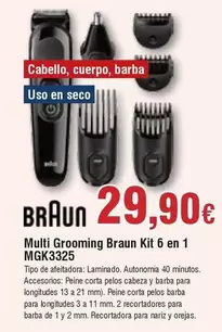 Oferta de Braun - Multi Grooming Kit 6 En 1 MGK3325 por 29,9€ en Froiz