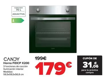 Oferta de Candy - Horno Fidcp X200 por 179€ en Carrefour