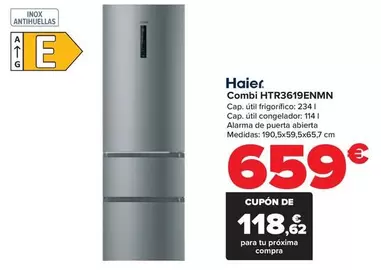 Oferta de Haier - Combi Htr3619enmn por 659€ en Carrefour