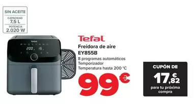 Oferta de Tefal - Freidora De Aire  EY855B por 99€ en Carrefour