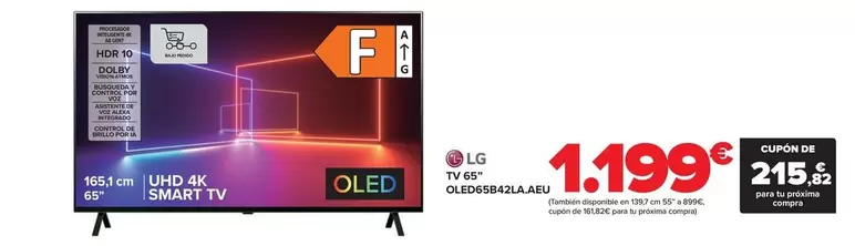 Oferta de LG - Tv 65" OLED65B42LA.AEU por 1199€ en Carrefour