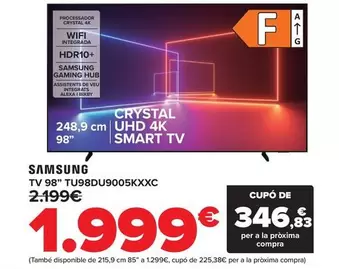 Oferta de Samsung - Tv 98" TU98DU9005KXXC por 1999€ en Carrefour