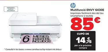 Oferta de HP - Multifunción Envy 6430e por 85€ en Carrefour