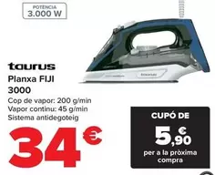 Oferta de Taurus - Plancha Fiji 3000 por 34€ en Carrefour