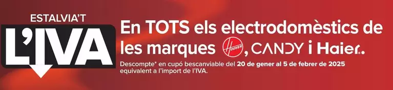 Oferta de En Todos Los Electrodomesticos  De Las Marcas Hoover Candy Y Haier en Carrefour