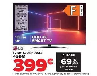 Oferta de LG - TV 50" 50UT81006LA por 399€ en Carrefour