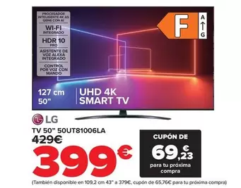 Oferta de LG - TV 50" 50UT81006LA por 399€ en Carrefour