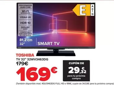 Oferta de Toshiba - TV 32" 32WV3463DG por 169€ en Carrefour