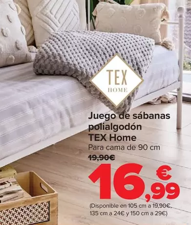 Oferta de Tex Home - Juego De Sabanas Pollialgodon por 16,99€ en Carrefour