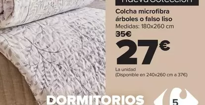 Oferta de Colcha Microfibra Arboles O Falso Liso  por 27€ en Carrefour