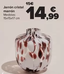 Oferta de Jarrón Cristal Marrón por 14,99€ en Carrefour