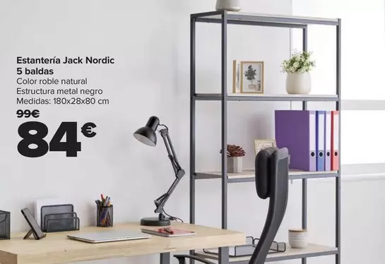 Oferta de Estantería Jack Nordic 5 Baladas por 84€ en Carrefour