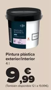 Oferta de Pintura Plástica Exterior/Interior por 9,99€ en Carrefour