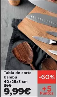 Oferta de Masterpro - Tabla De Corte Bambu 40x25x3 Cm por 9,99€ en Carrefour