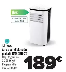 Oferta de Klindo - Aire Acondicionado Portátil Kmac9jt-23 por 189€ en Carrefour