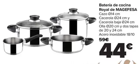 Oferta de Magefesa - Batería De Cocina Royal  por 44€ en Carrefour