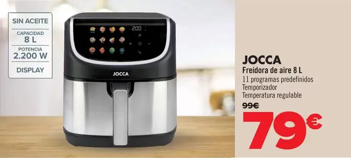 Oferta de Jocca - Freidora De Aire 8 L por 79€ en Carrefour