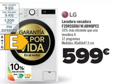 Oferta de LG - Lavadora-Secadora  F2dr5s09a1wabwqpes por 599€ en Carrefour