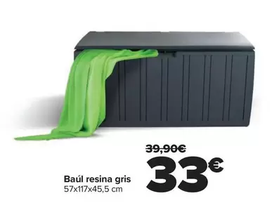 Oferta de Baúl Resina Gris por 33€ en Carrefour