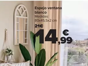 Oferta de Espejo Ventana Blanco por 14,99€ en Carrefour