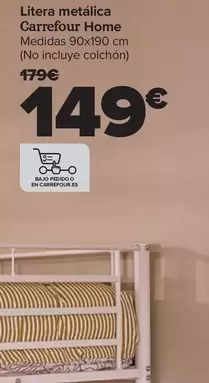 Oferta de Carrefour Home - Litera Metalica por 149€ en Carrefour