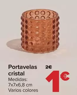 Oferta de Portavelas Cristal por 1€ en Carrefour