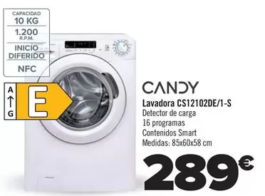 Oferta de Candy - Lavadora Cs12102de1-S por 289€ en Carrefour