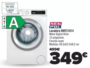 Oferta de New Pol - Lavadora Nwt21014 por 349€ en Carrefour