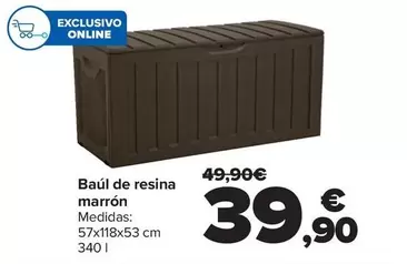 Oferta de Baúl De Resina Marrón por 39,9€ en Carrefour