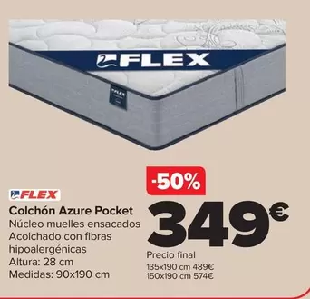 Oferta de Flex - Colchon Azure Pocket por 349€ en Carrefour