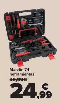 Oferta de Maletín 74 Herramientas por 24,99€ en Carrefour