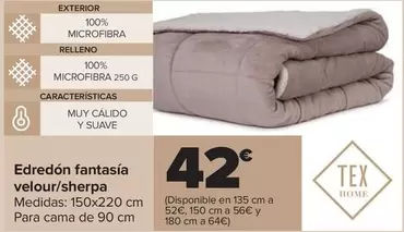 Oferta de Tex Home - Edredón Fantasía Velour/sherpa por 42€ en Carrefour