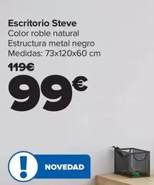 Oferta de Escritorio Steve por 99€ en Carrefour