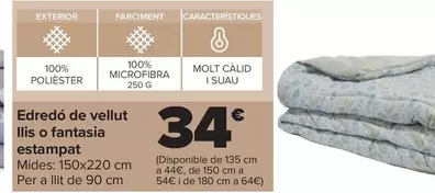 Oferta de Edredón Velour Liso O Fantasía Estampado por 34€ en Carrefour