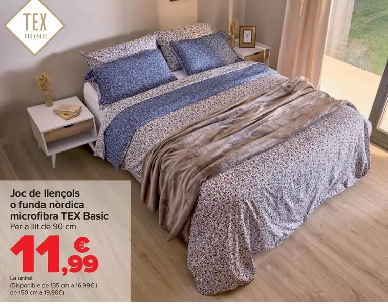 Oferta de Tex Home - Juego De Sábanas O Funda Nordica Microfibra por 11,99€ en Carrefour