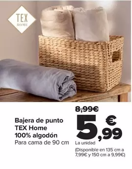 Oferta de Tex Home - Bajera De Punto Home 100% Algodón por 5,99€ en Carrefour