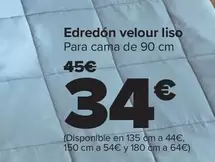 Oferta de Edredón Velour Liso por 34€ en Carrefour