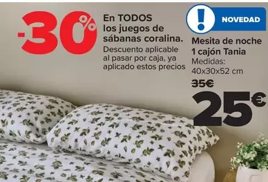 Oferta de Tania - Mesita De Noche 1 Cajon  por 25€ en Carrefour