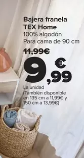 Oferta de Tex Home - Bajera franela por 9,99€ en Carrefour