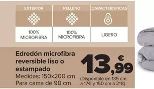 Oferta de Edredón Microfibra Reversible Liso O Estampado por 13,99€ en Carrefour