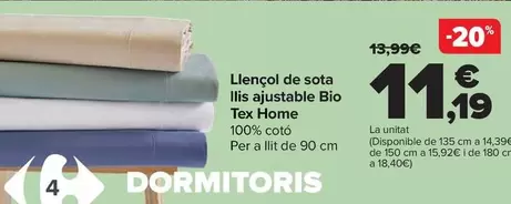 Oferta de Tex Home - Bajera Lisa Ajustable Bio  por 11,19€ en Carrefour