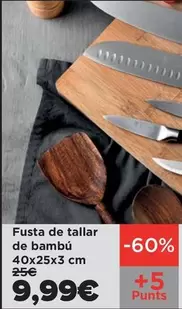 Oferta de Masterpro - Tabla De Corte Bambu 40x25x3 Cm por 9,99€ en Carrefour