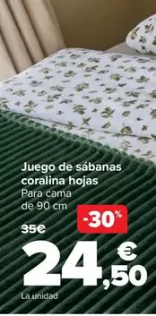 Oferta de Juego De Sabanas Coralina Hojas por 24,5€ en Carrefour