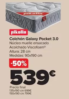 Oferta de Pikolin - Colchon Galaxy Pocket 3.0 por 539€ en Carrefour