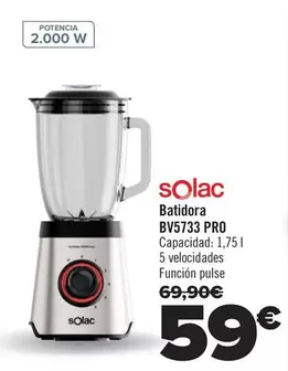 Oferta de Solac - Batidora BVS733 PRO por 59€ en Carrefour