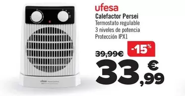 Oferta de Ufesa - Calefactor Persei por 33,99€ en Carrefour