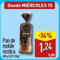 Oferta de Pan De Molde Rustico por 1,24€ en ALDI