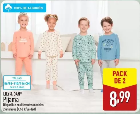 Oferta de Lily & Dan - Pijama por 8,99€ en ALDI