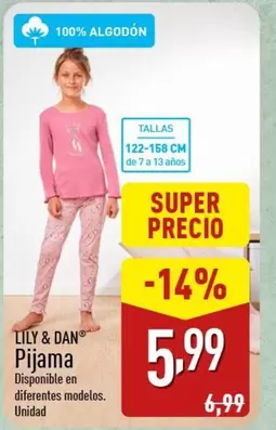 Oferta de Lily & Dan - Pijama por 5,99€ en ALDI